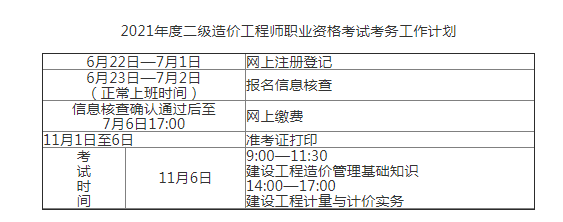 江西2021年二級造價工程師報名入口開通！